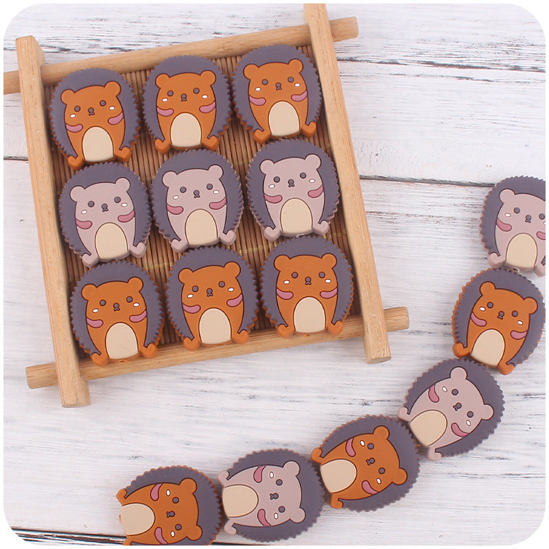 3pcs al por mayor de 30 × 34 mm Hedgehog Beads de silicona
